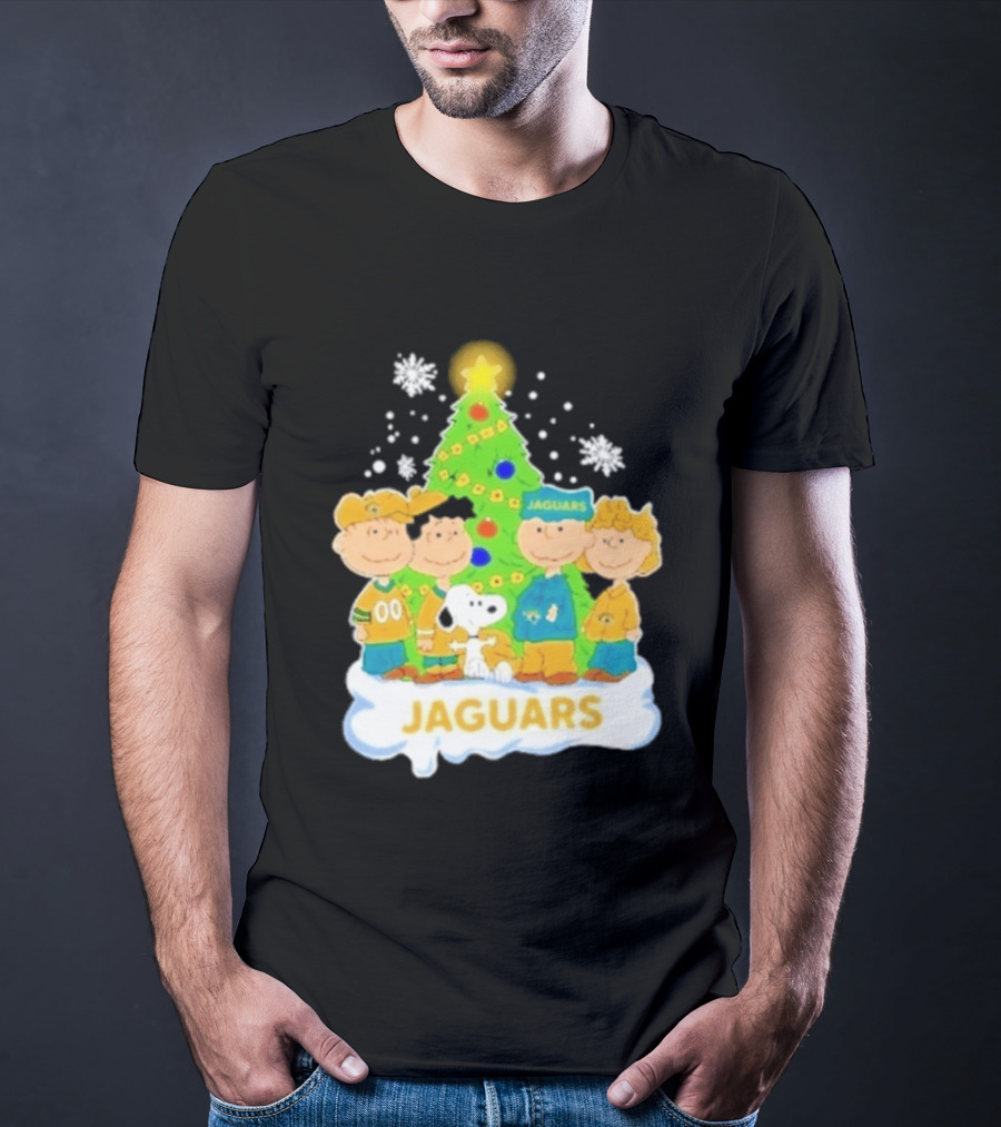 Jacksonville Jaguars Snoopy Peanuts Christmas Tree Celebration T-Shirt
