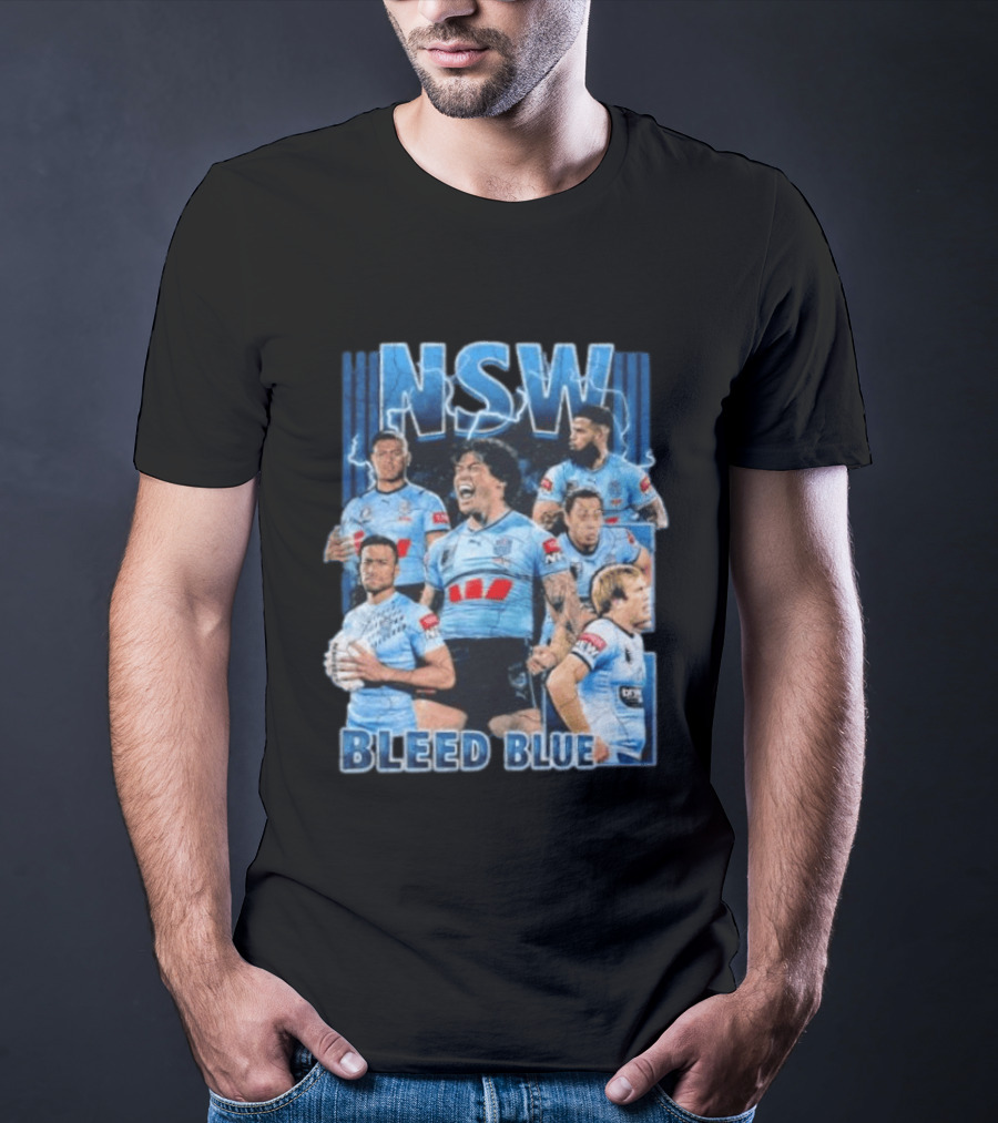NSW Origin Rugby League Bleed Blue Players Team Sportswear T-Shirt