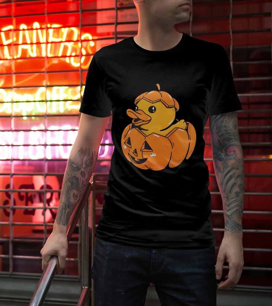 Rubber Duck Pumpkin Halloween Jack O' Lantern T-Shirt