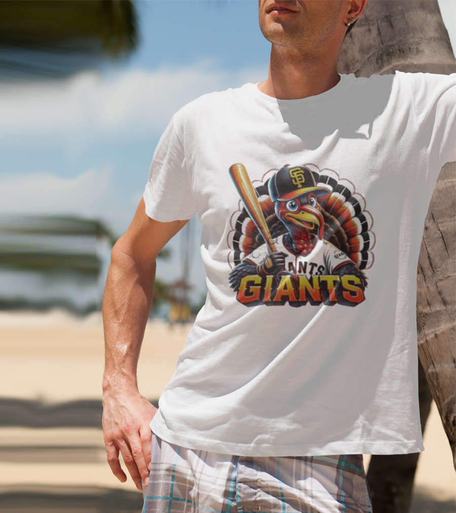 San Francisco Giants Thanksgiving Turkey Baseball T-Shirt