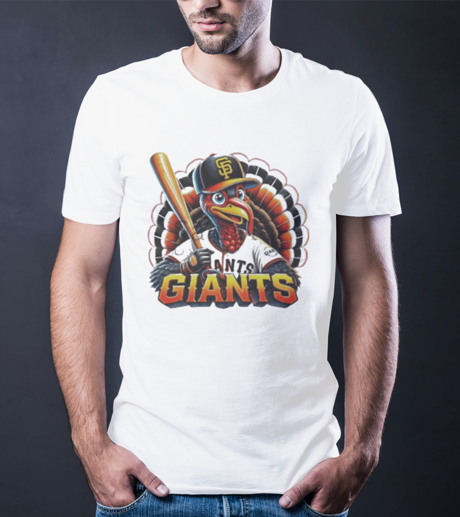San Francisco Giants Thanksgiving Turkey Baseball T-Shirt
