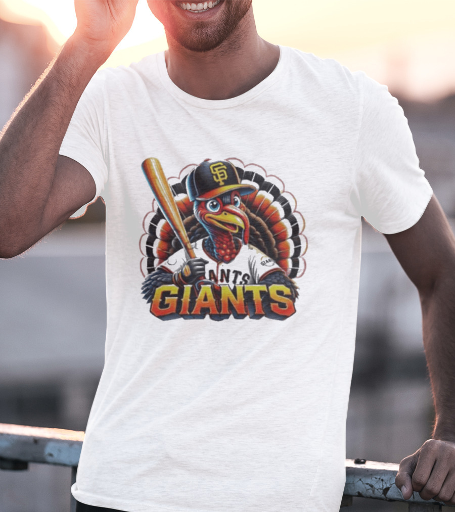 San Francisco Giants Thanksgiving Turkey Baseball T-Shirt