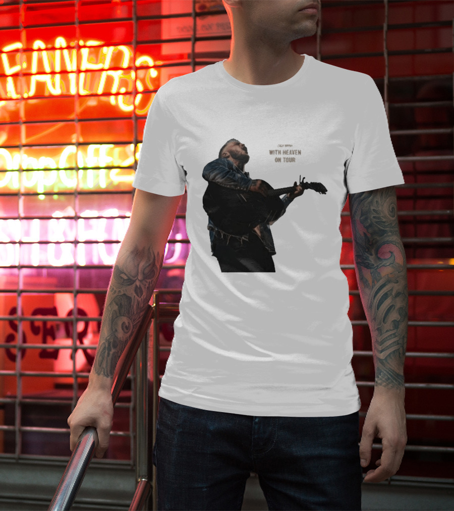 Zach Bryan Heaven On Top Photo Tour Denim Acoustic Performance T-Shirt