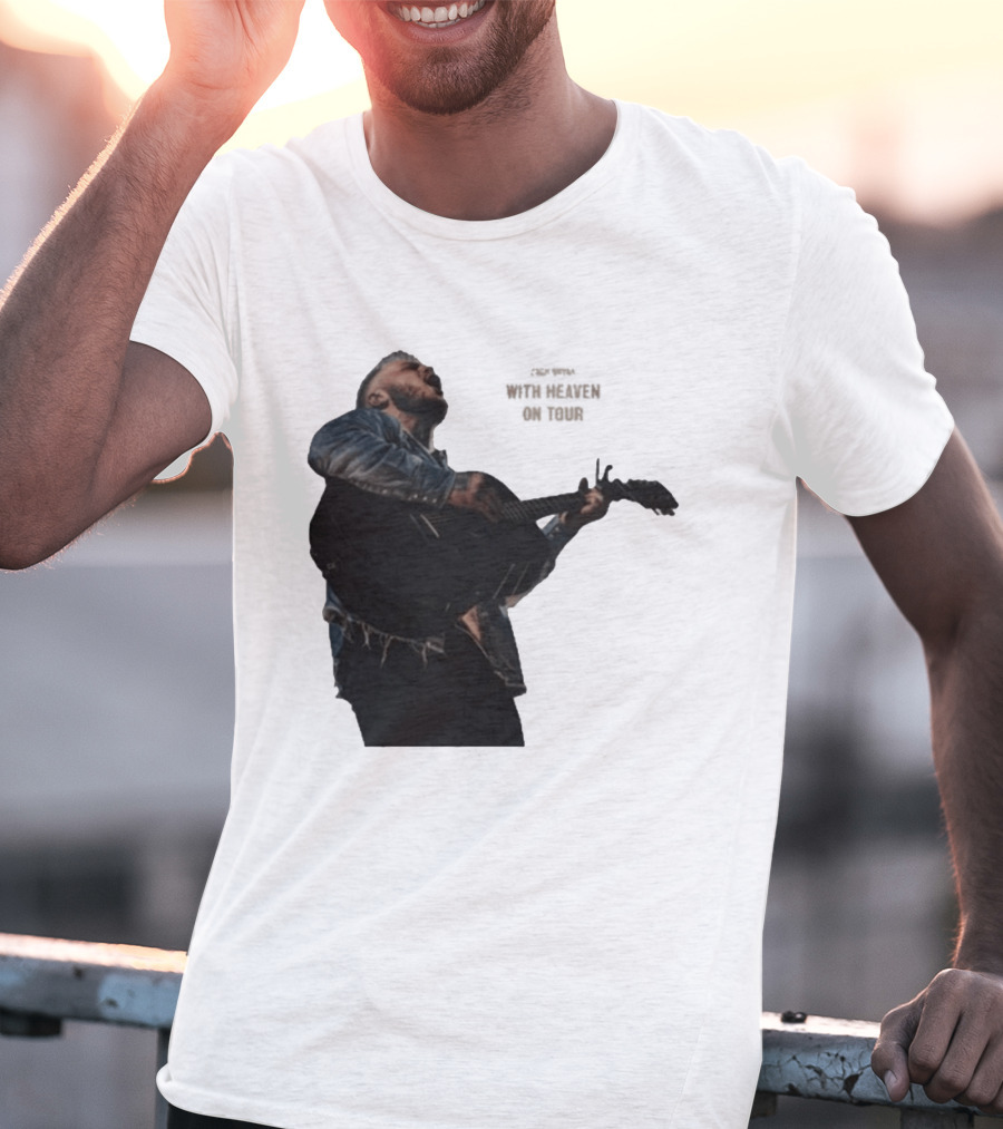 Zach Bryan Heaven On Top Photo Tour Denim Acoustic Performance T-Shirt