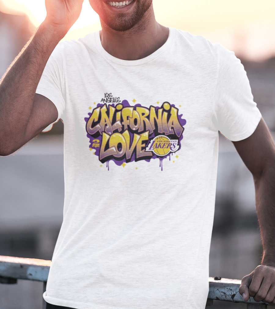 Los Angeles Lakers California Love NBA X Tupac Graffiti T-Shirt