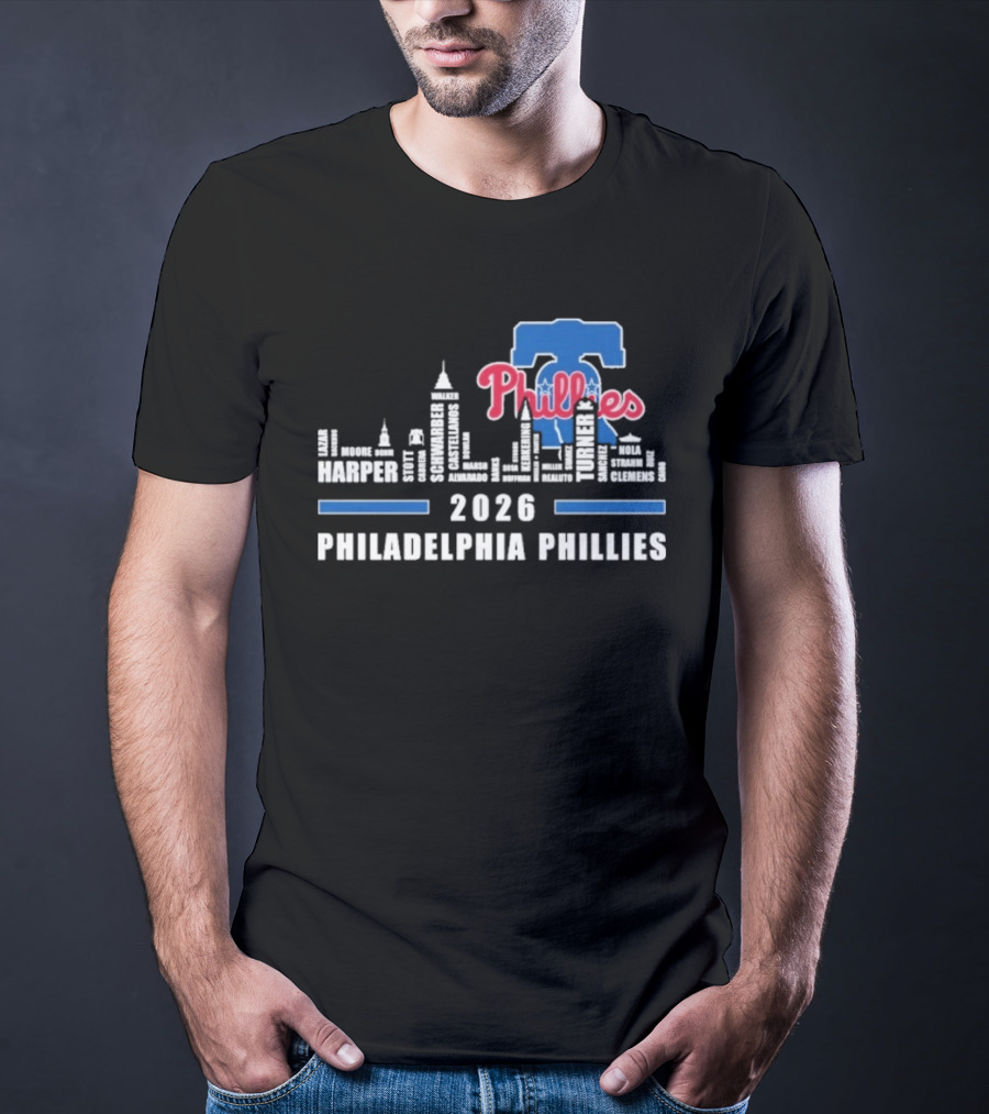 2026 Philadelphia Phillies Harper Philadelphia Skyline T-Shirt