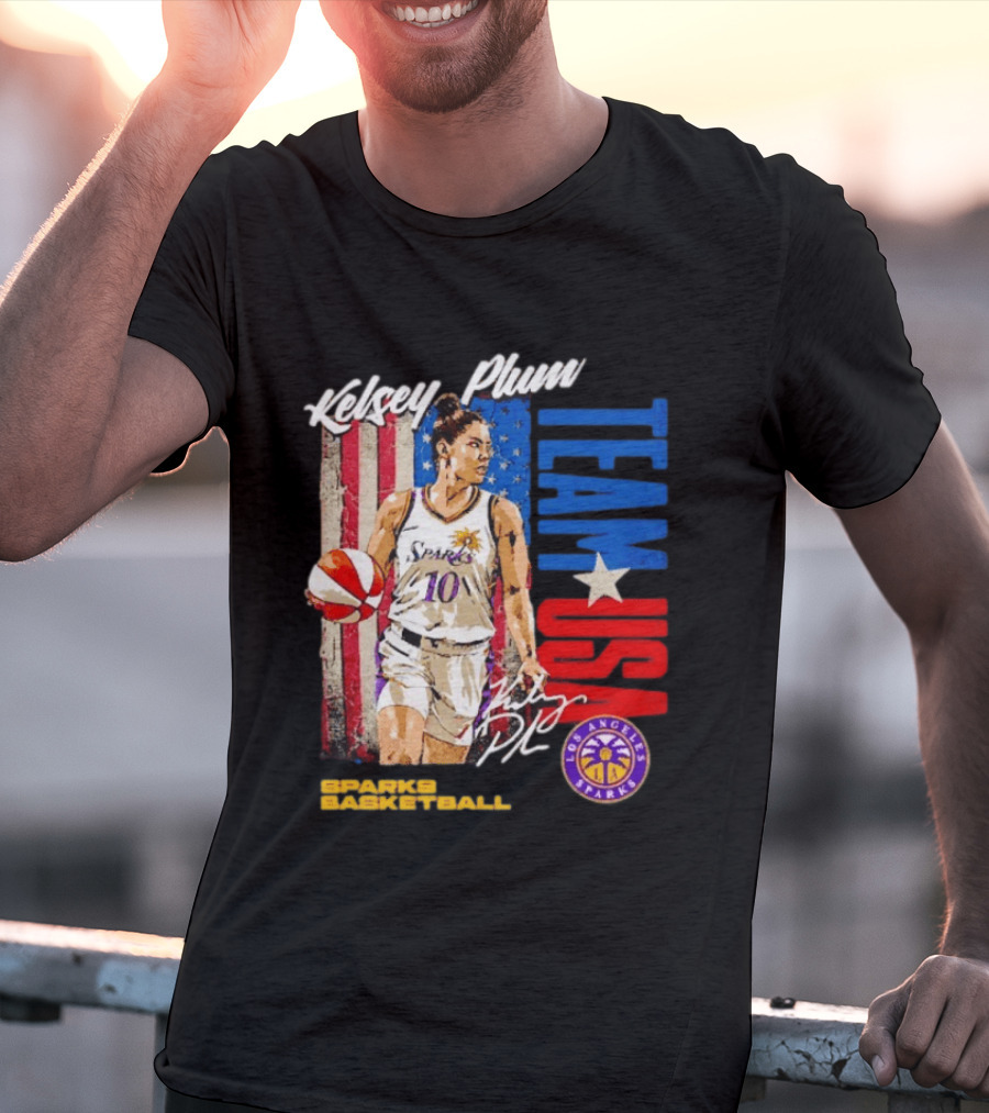 Kelsey Plum Team USA Los Angeles Sparks Basketball Spark T-Shirt