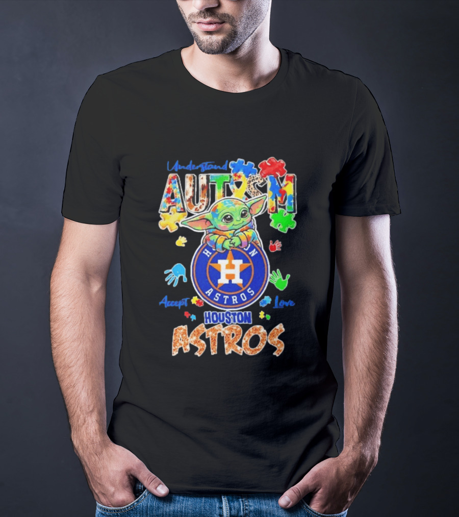 Understanding Autism Baby Yoda Houston Astros Accept Love T-Shirt