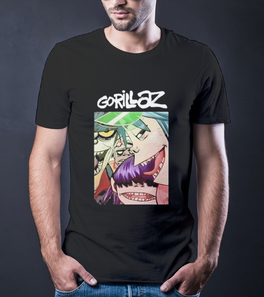 Gorillaz Cartoon Band Characters Art Comic T-Shirt