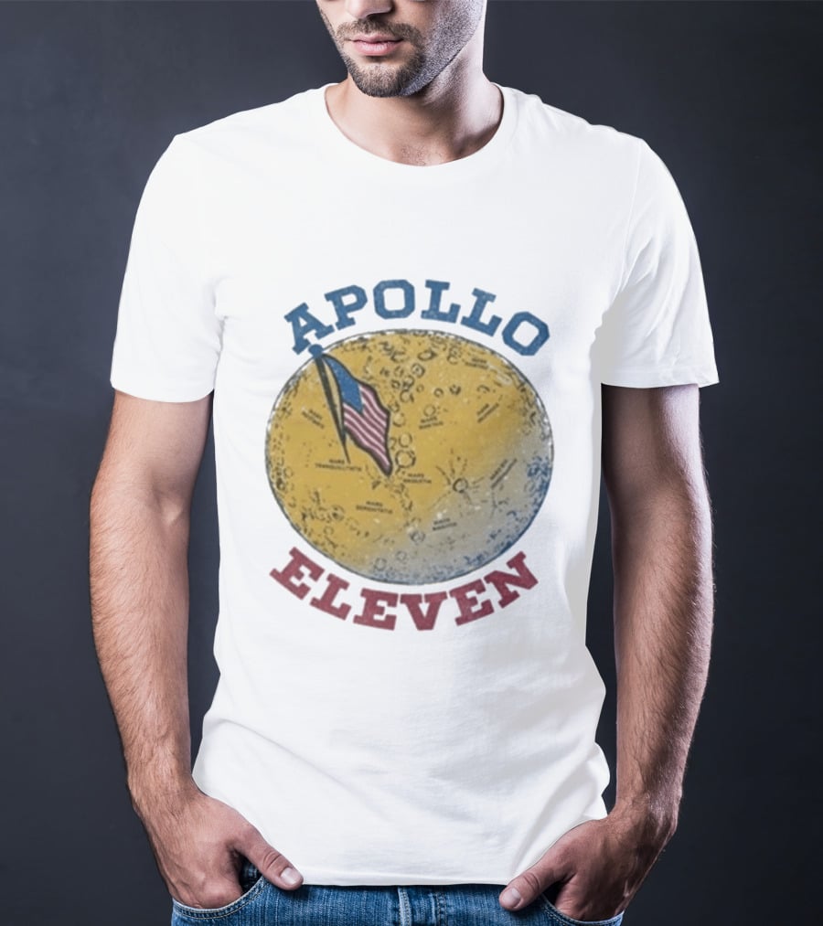 Apollo Eleven Moon Landing Map Flag Styles T-Shirt
