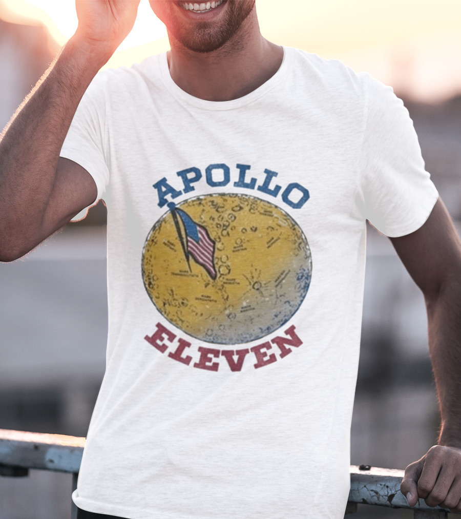 Apollo Eleven Moon Landing Map Flag Styles T-Shirt