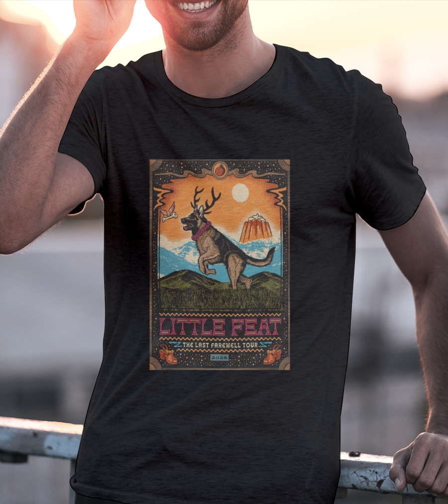Little Feat The Last Farewell Tour 2026 Wolf Desert Scene T-Shirt