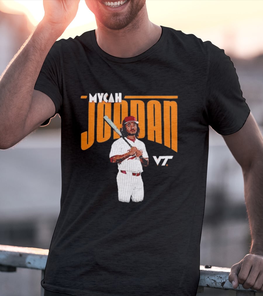 Mycah Jordan VT Baseball Virginia Tech Hokies Player T-Shirt