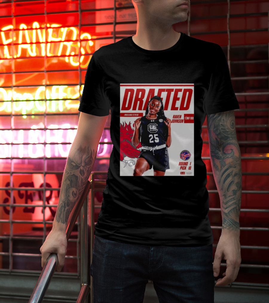 Raven Johnson Drafted Round 1 Pick 10 Indiana Fever WNBA 2026 T-Shirt