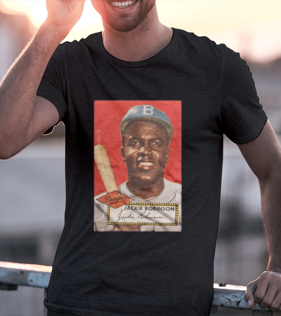 Jackie Robinson 1952 Topps Baseball Dodgers T-Shirt