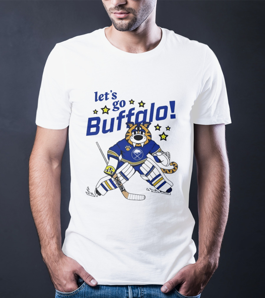 Let's Go Buffalo Sabres Just Dishin' Sabretooth Goalie T-Shirt
