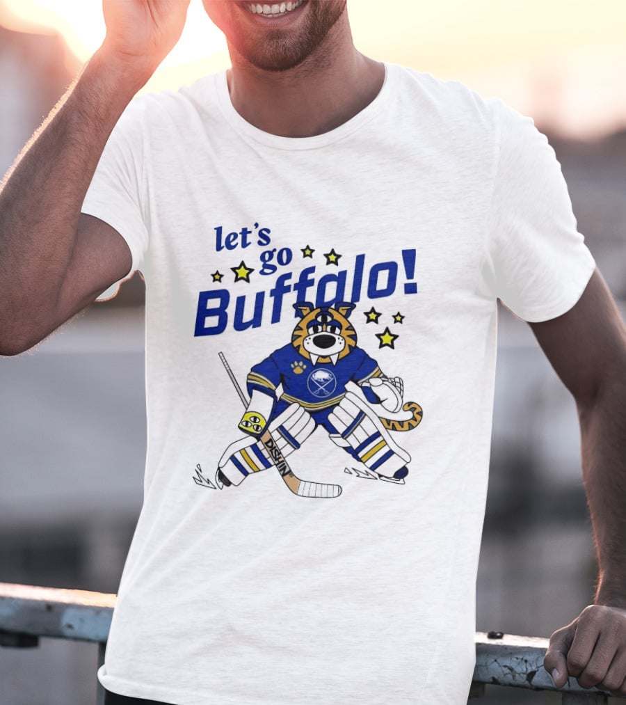 Let's Go Buffalo Sabres Just Dishin' Sabretooth Goalie T-Shirt