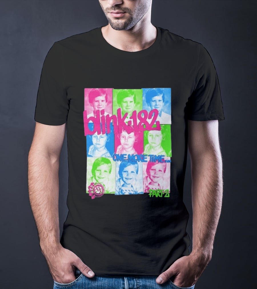 Blink 182 One More Time Tour Part 2 Retro Childhood Photo Collage T-Shirt