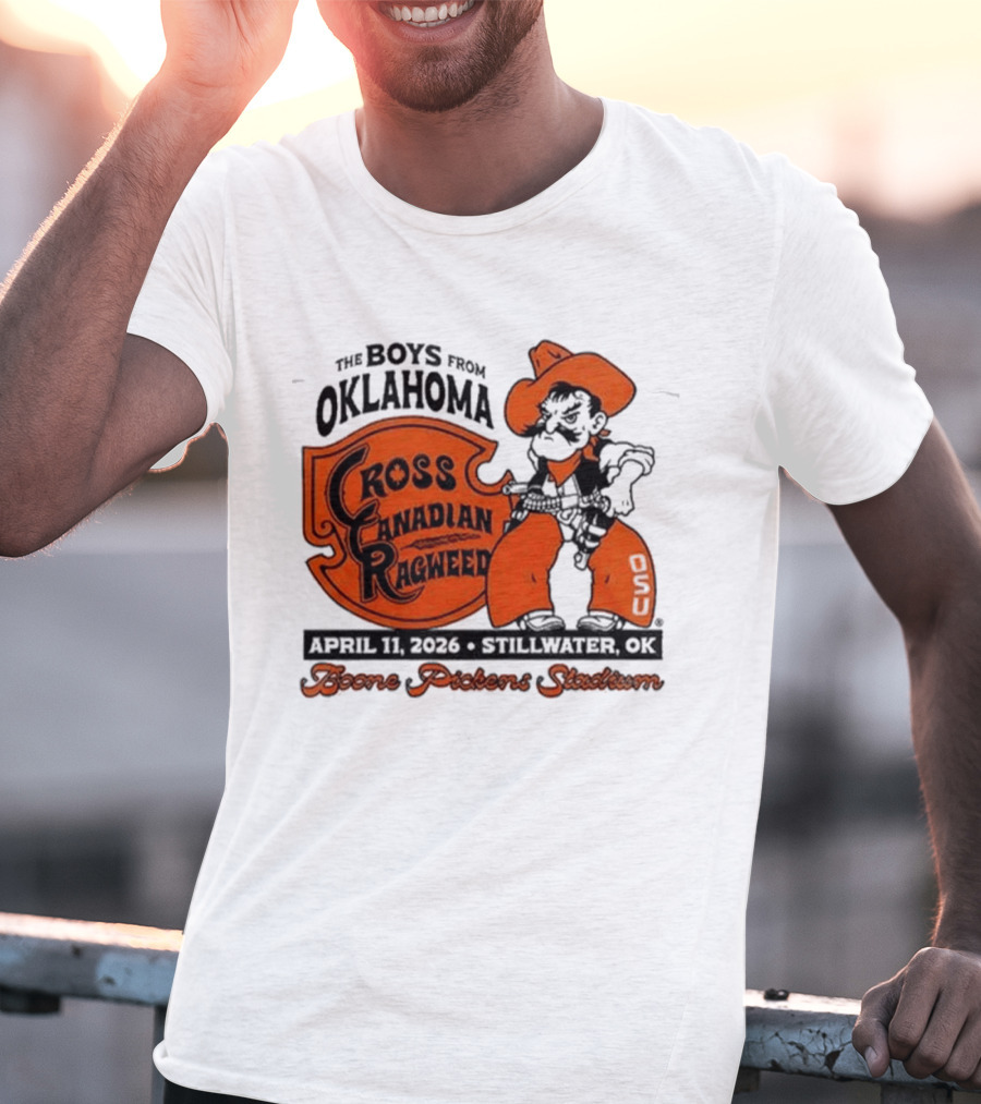 Oklahoma State Cowboys Cross Canadian Ragweed Tour 2026 Stillwater Boone Pickens Stadium T-Shirt