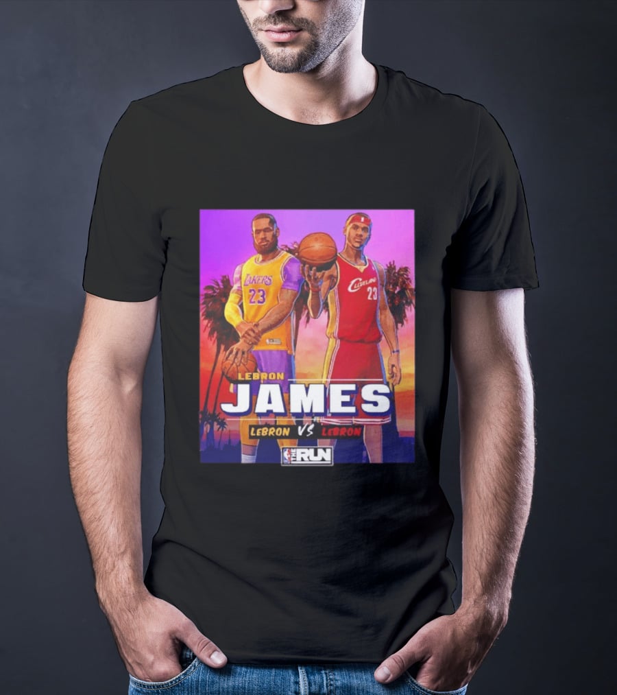 LeBron James Lakers Vs Cleveland The Run NBA Matchup T-Shirt