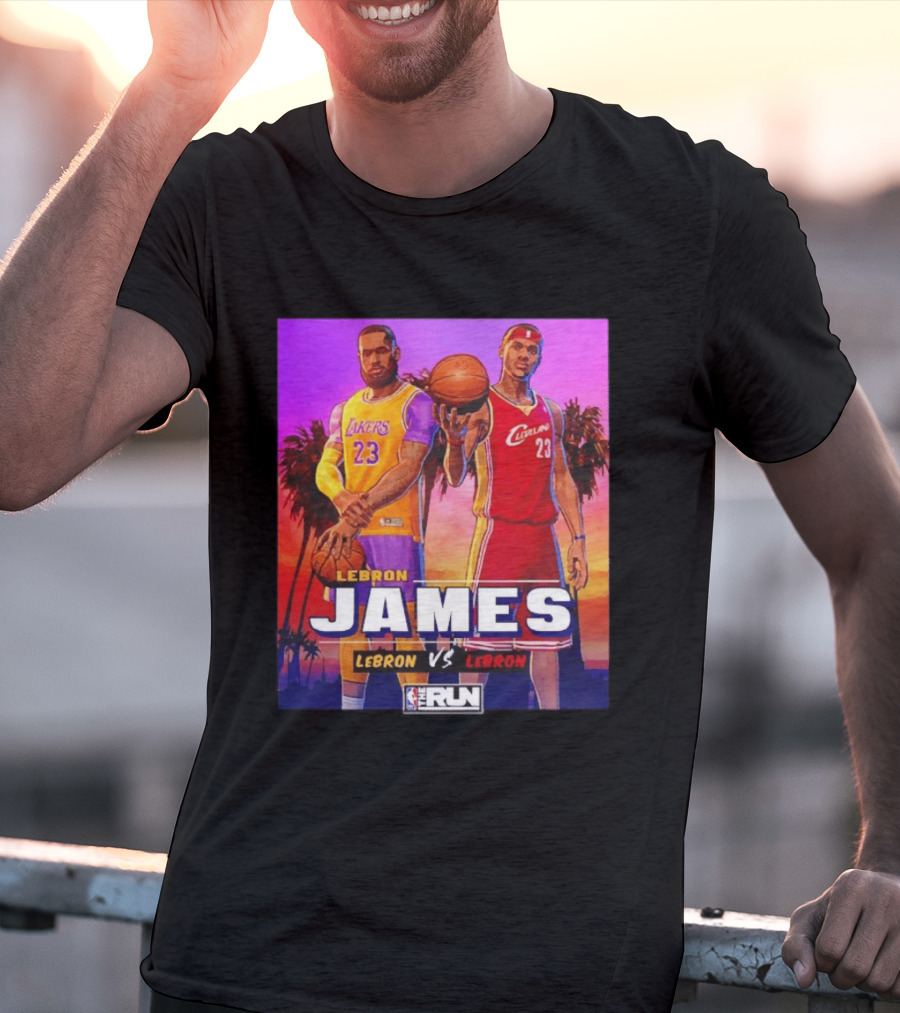 LeBron James Lakers Vs Cleveland The Run NBA Matchup T-Shirt