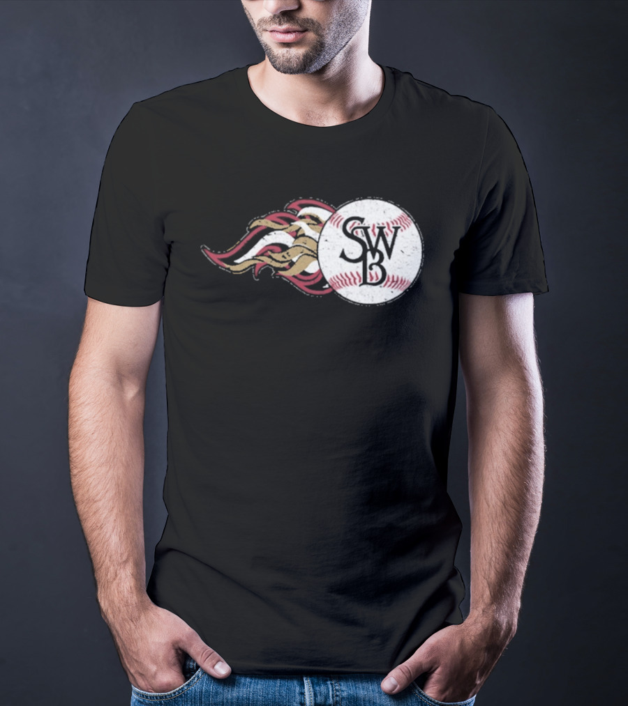 Scranton Wilkes Barre RailRiders SWB Baseball Fireball T-Shirt