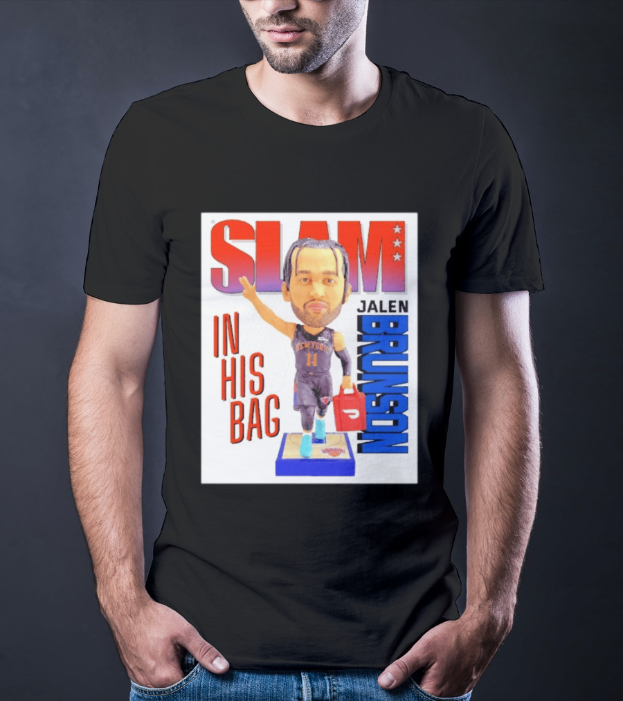 Slam Jalen Brunson New York Knicks In His Bag Big Bobblehead T-Shirt