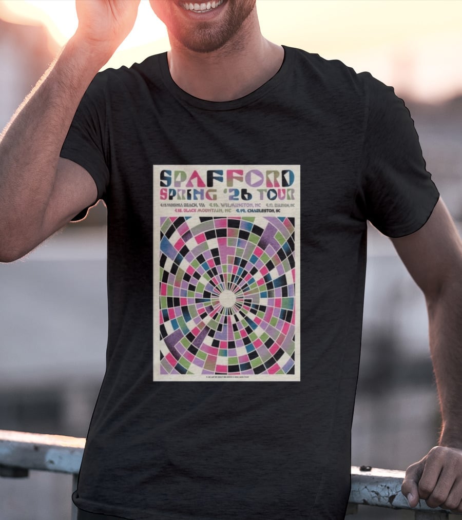 Spafford Spring 2026 Tour Virginia Beach Wilmington Raleigh Black Mountain Charleston T-Shirt