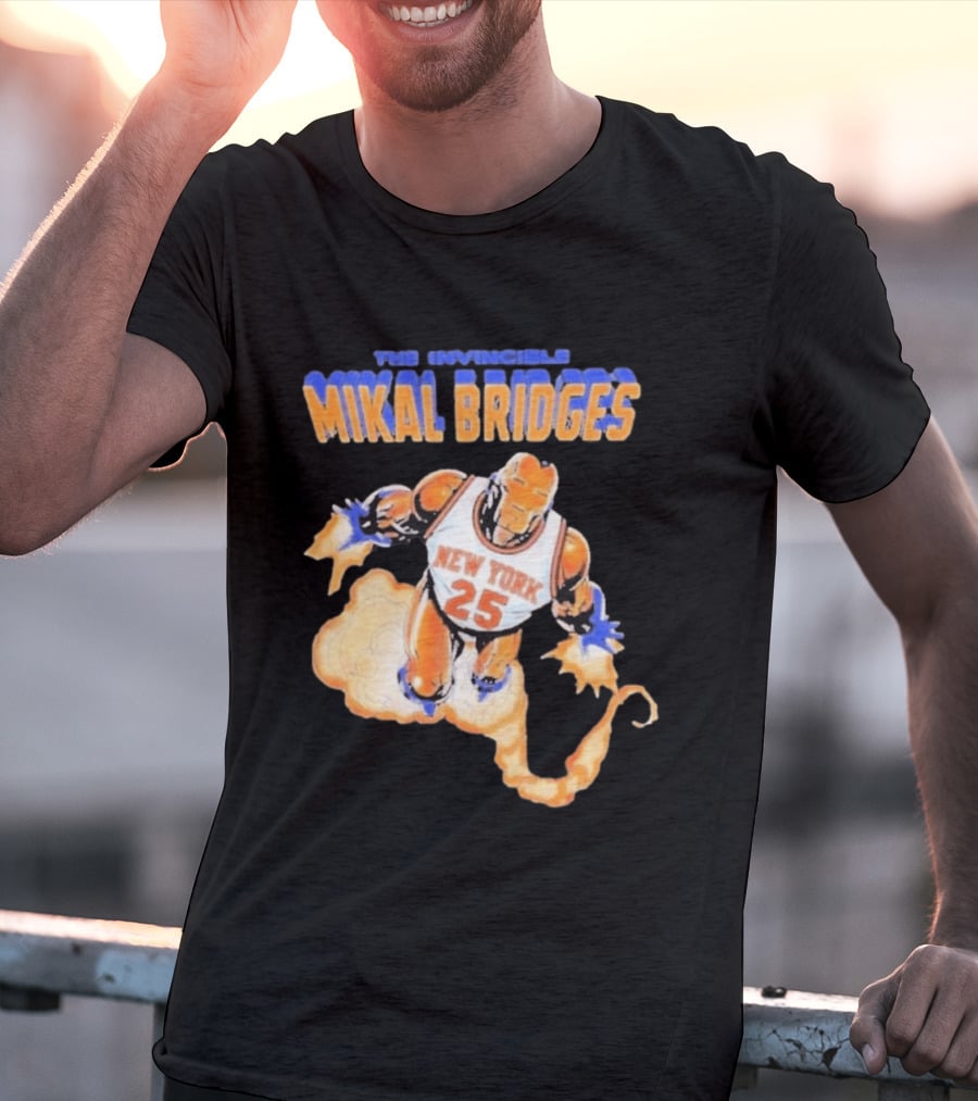 New York Knicks Mikal Bridges Iron Man 25 The Invincible T-Shirt