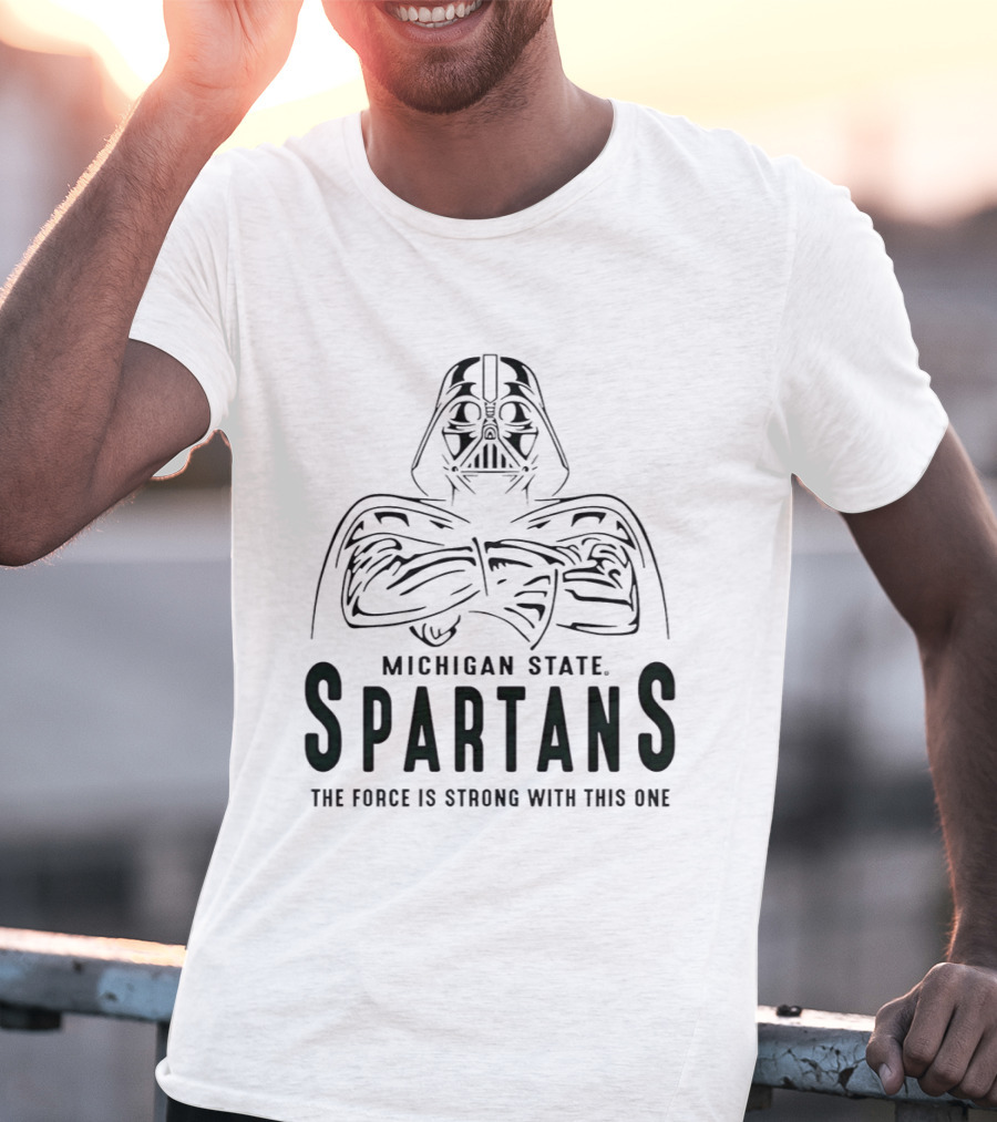 Star Wars Darth Vader Michigan State Spartans The Force Is Strong With This One T-Shirt