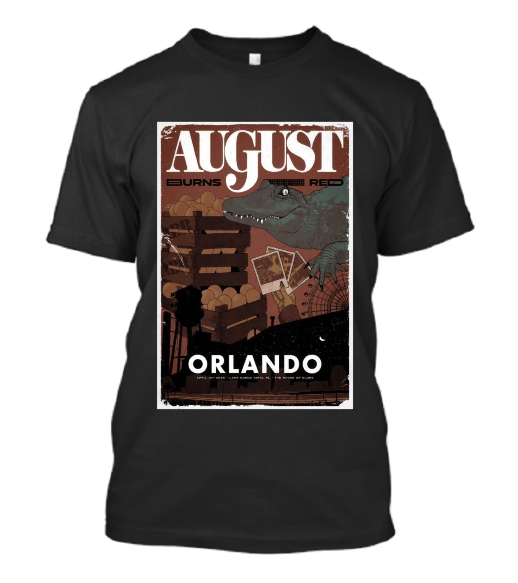 August Burns Red Orlando Tour April 16 2026 Lake Buena Vista House Of Blues T-Shirt