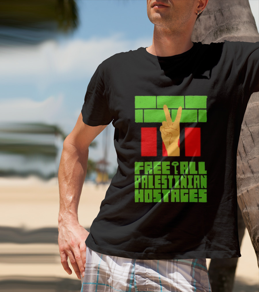 Celebrate Freedom Free All Palestinian Hostages Victory Hand T-Shirt