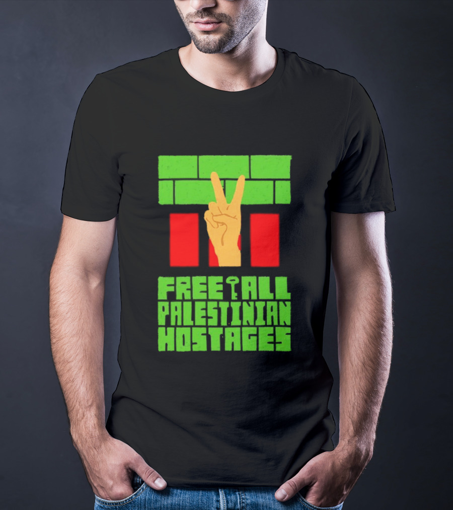 Celebrate Freedom Free All Palestinian Hostages Victory Hand T-Shirt
