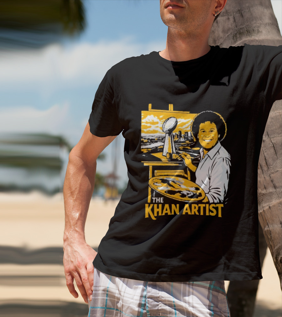 The Khan Artist Pittsburgh Draft Football Trophy Painter T-Shirt
