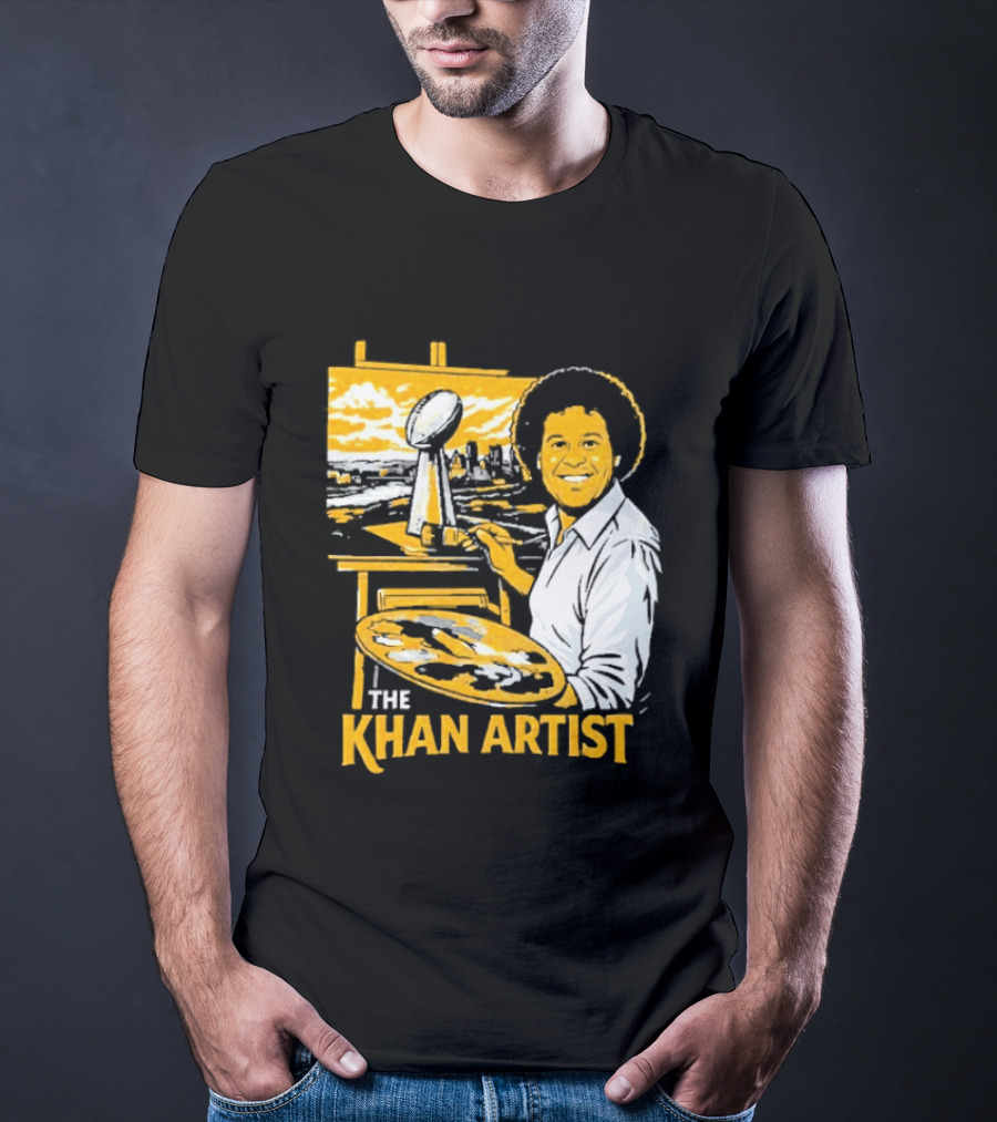 The Khan Artist Pittsburgh Draft Football Trophy Painter T-Shirt