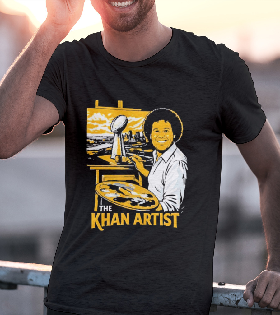The Khan Artist Pittsburgh Draft Football Trophy Painter T-Shirt
