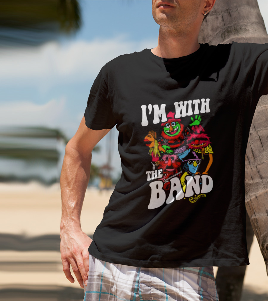 I'm With The Band Muppet Characters Colorful Collage T-Shirt