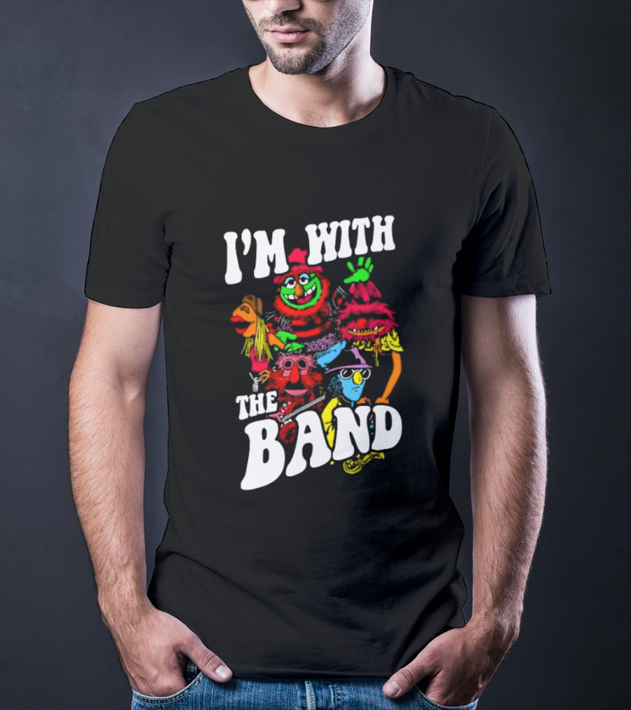 I'm With The Band Muppet Characters Colorful Collage T-Shirt