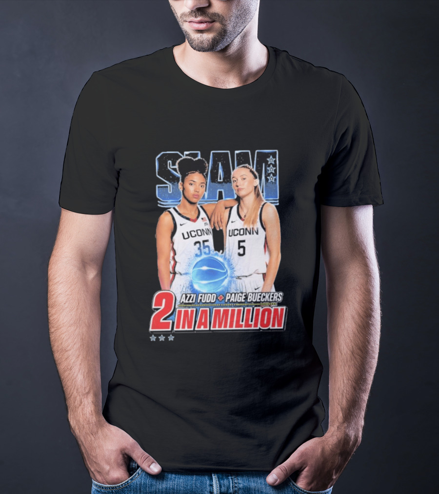 UConn Basketball Stars Paige Bueckers Azzi Fudd SLAM Two In A Million T-Shirt