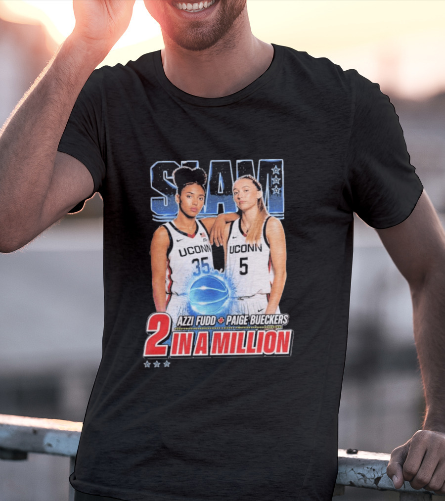 UConn Basketball Stars Paige Bueckers Azzi Fudd SLAM Two In A Million T-Shirt