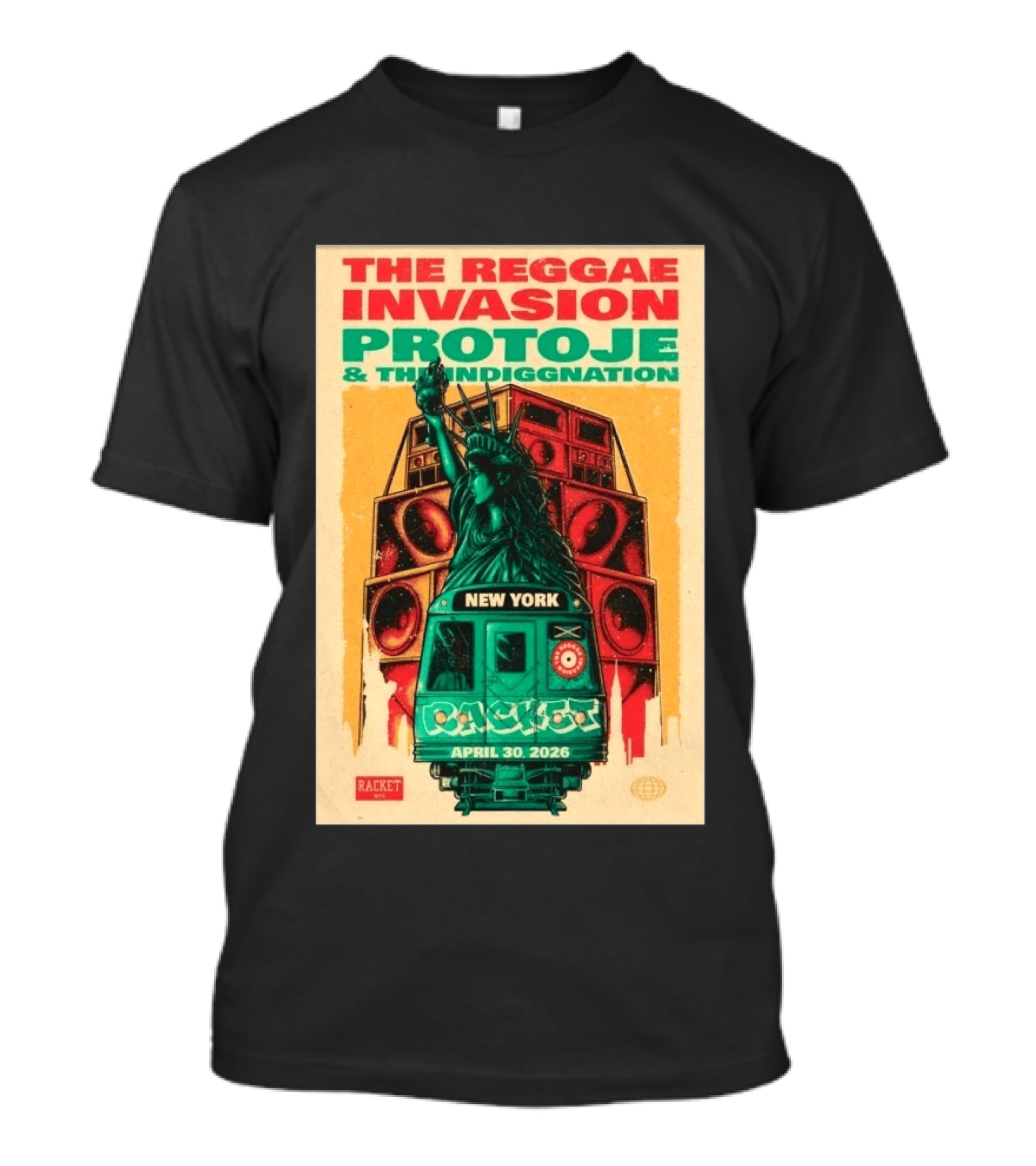 The Reggae Invasion Protoje Indiggnation New York April 30 2026 T-Shirt