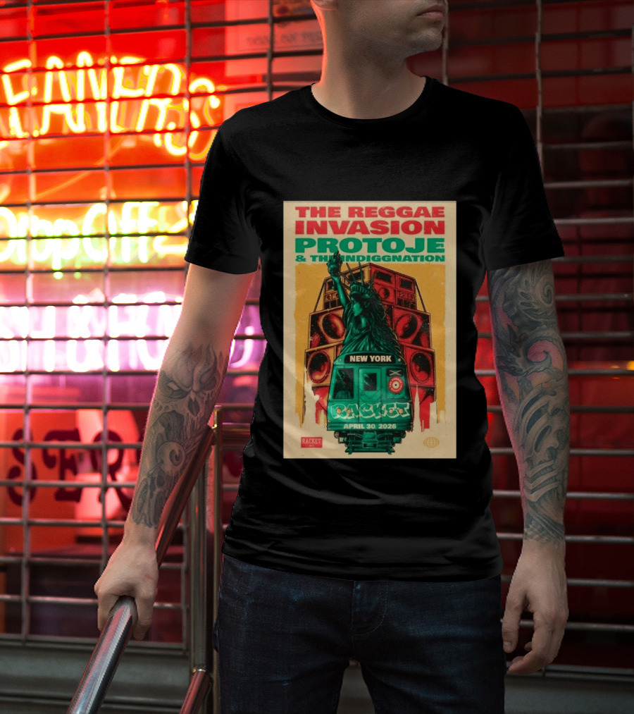 The Reggae Invasion Protoje Indiggnation New York April 30 2026 T-Shirt