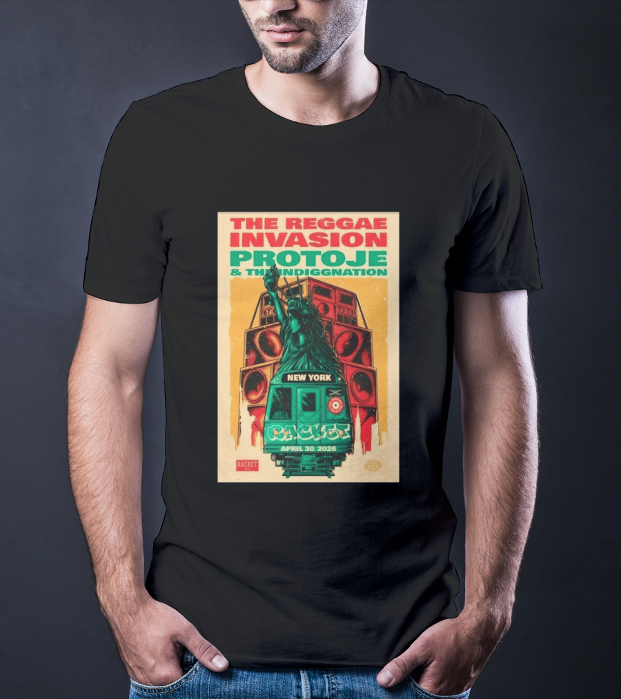 The Reggae Invasion Protoje Indiggnation New York April 30 2026 T-Shirt