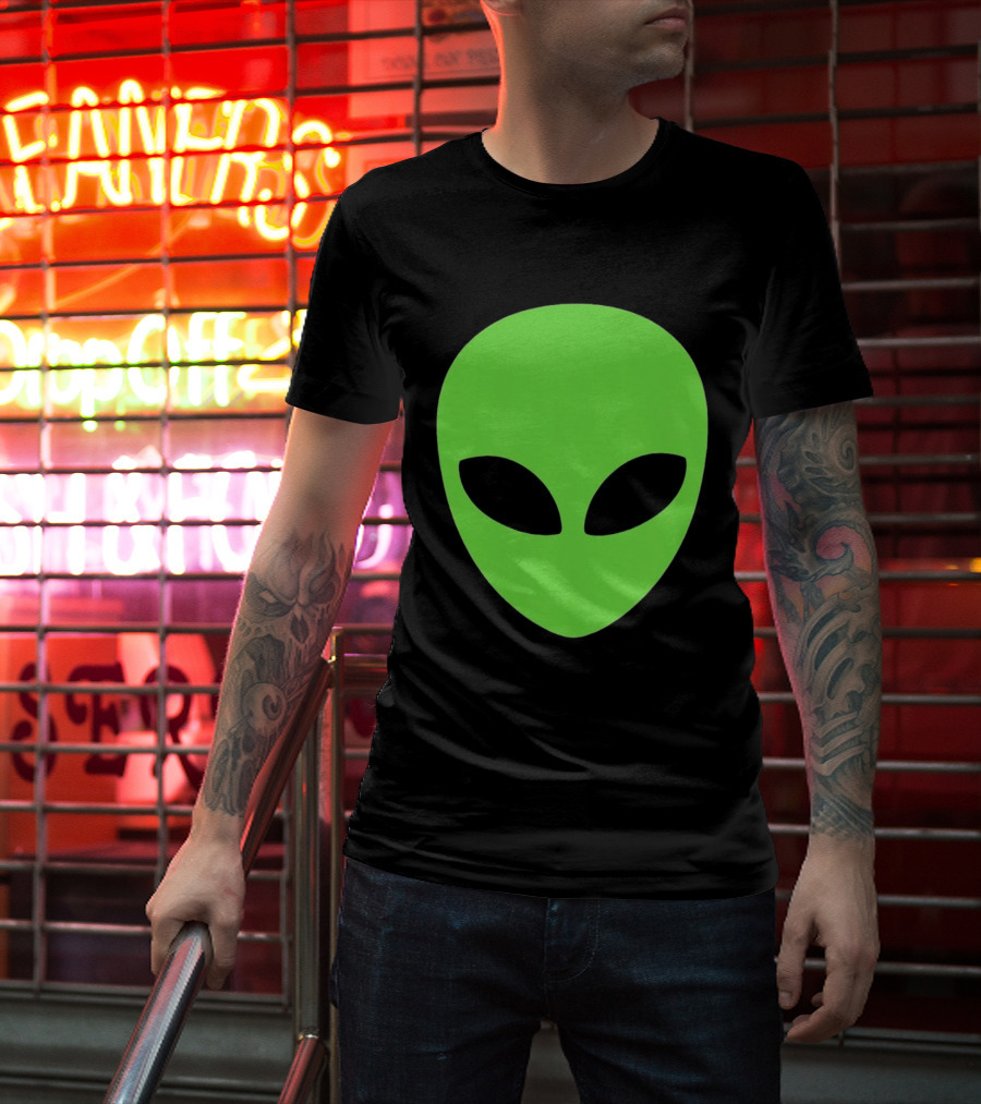 Balenciaga 2020 Alien Green Face Black Eyes T-Shirt