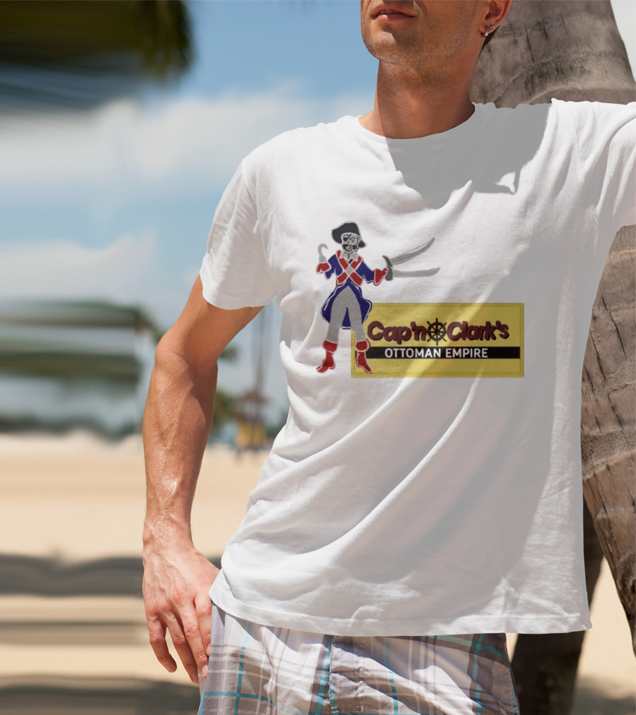 Cap'n Clark's Ottoman Empire Pirate With Crossed Swords T-Shirt