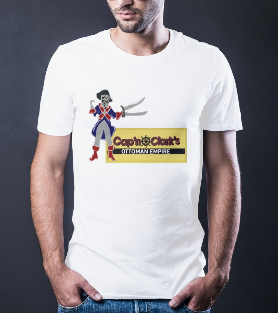 Cap'n Clark's Ottoman Empire Pirate With Crossed Swords T-Shirt