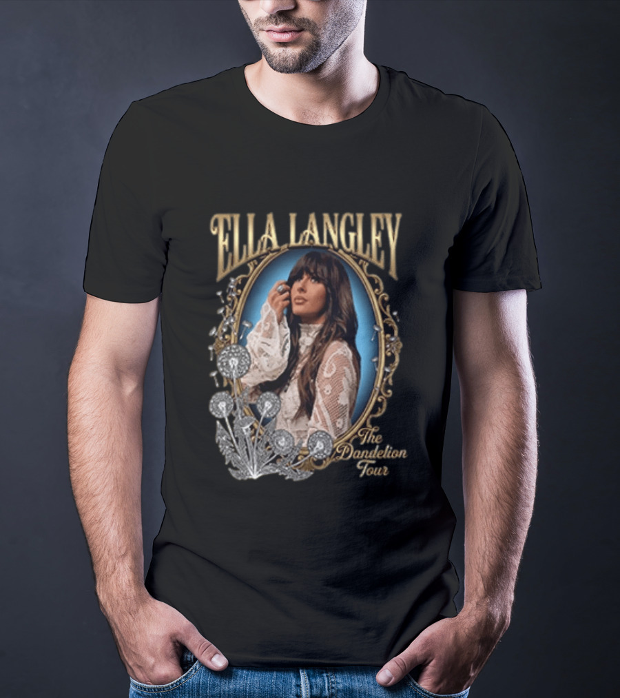 Ella Langley The Dandelion Tour Vintage Portrait Frame Floral Lace Elegance T-Shirt