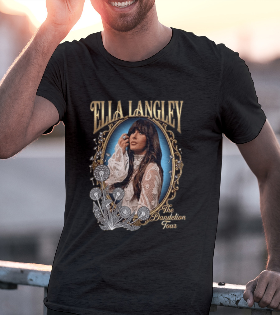 Ella Langley The Dandelion Tour Vintage Portrait Frame Floral Lace Elegance T-Shirt