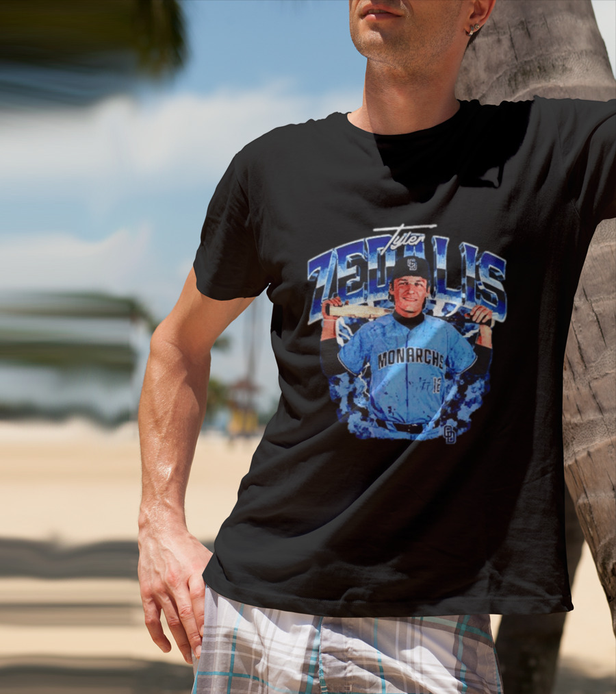 Tyler Zedalis Monarchs Baseball Player Blue Jersey T-Shirt