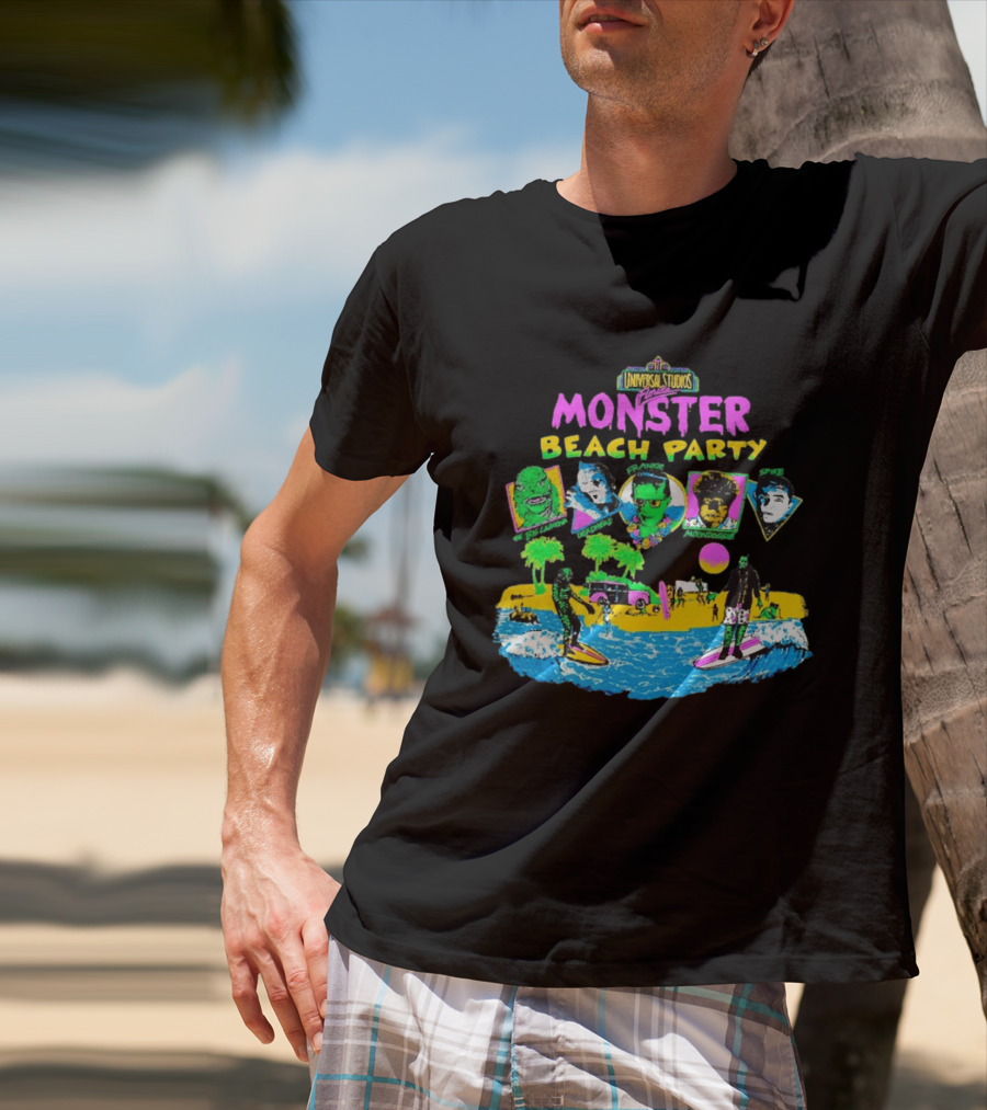 Universal Studios Florida Monster Beach Party The Big Lagoona Deadhead Frankie Retro Style Fun T-Shirt